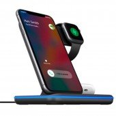 Бездротовий зарядний пристрій Gelius Pro Wireless Charger 3in1 15W GP-AWC01 BlacK Бездротовий зарядний пристрій Gelius Pro Wireless Charger 3in1 15W GP-AWC01 BlacK