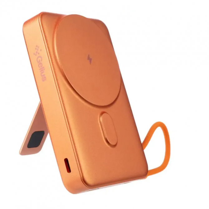 Дополнительная батарея Gelius Fluxen GP-PBW120 10000mAh Qi2 Wireless 15W Orange-3