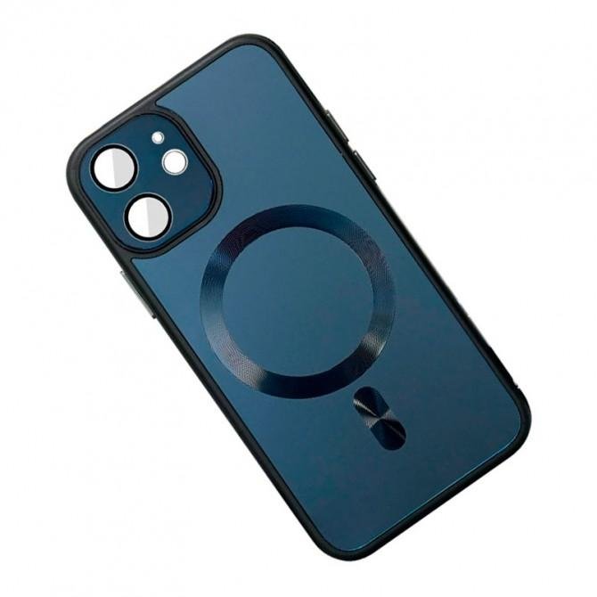 Чохол TPU+Glass Sapphire Midnight with MagSafe для Apple iPhone 12 (6.1") Чорний-1