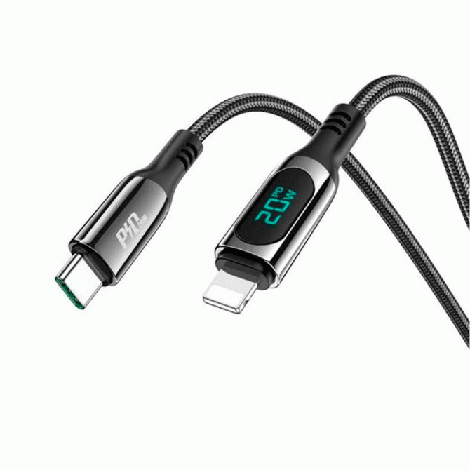 Кабель Hoco S51 Nylon Type-C to Lightning Black 1.2m
