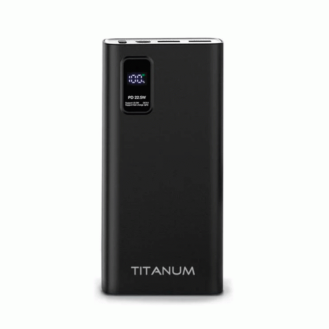 Повербанк Titanium TPB-727S-W 22.5W QC+PD 20000mAh Black