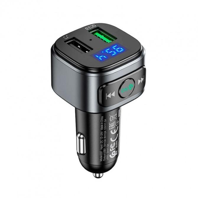 ФМ Модулятор Hoco with Charger E67 1USB/QC 3.0 Black