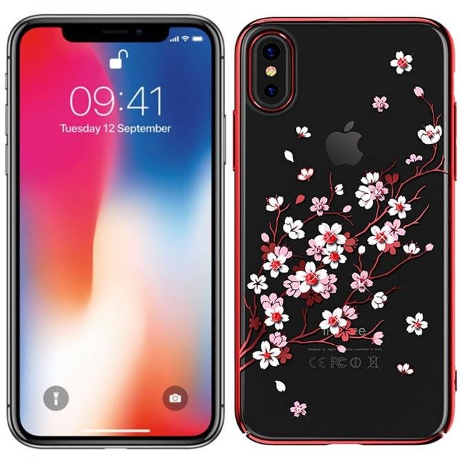 Чохол Kingxbar Flora Series для iPhone X Sakura Червоний
