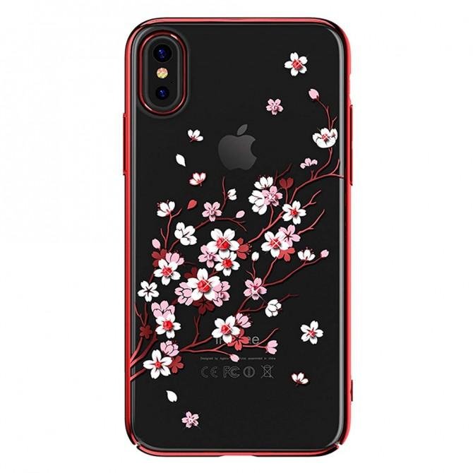 Чохол Kingxbar Flora Series для iPhone X Sakura Червоний-1