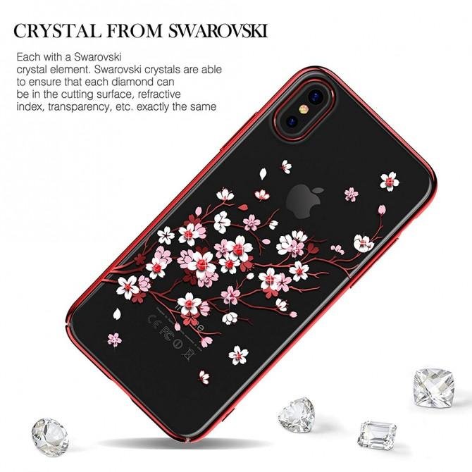 Чохол Kingxbar Flora Series для iPhone X Sakura Червоний-2