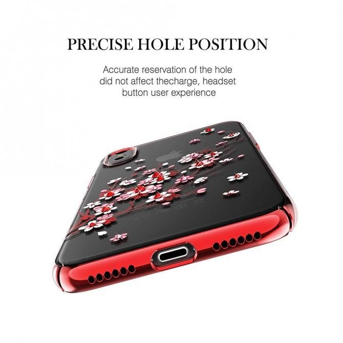 Чохол Kingxbar Flora Series для iPhone X Sakura Червоний-4
