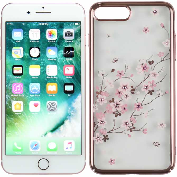 Чехол Kingxbar Flora Series для iPhone 7 Plus/8 Plus Sakura Rose Gold