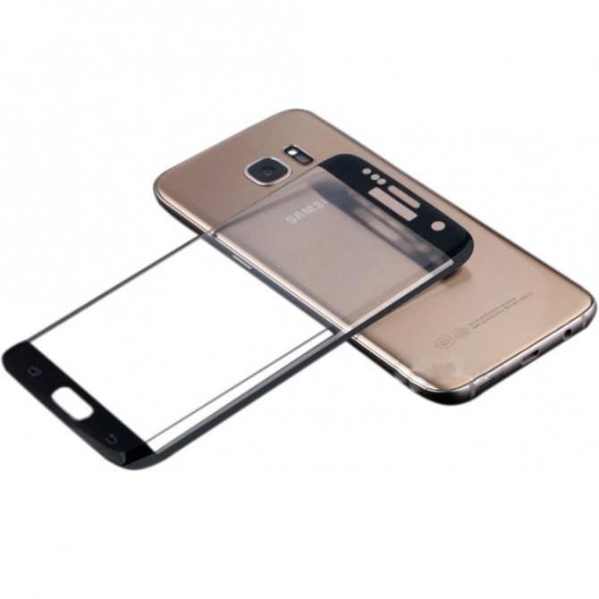 Защитная пленка стекло Full Screen для Samsung G925 (S6 Edge) 3D Чёрный-2