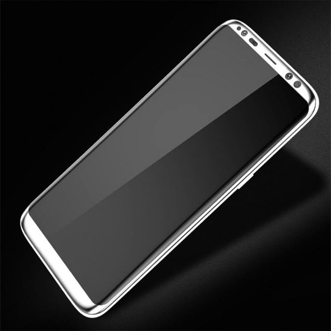 Защитная пленка стекло Full Screen для Samsung G955 Galaxy S8 Plus 3D Silver-2