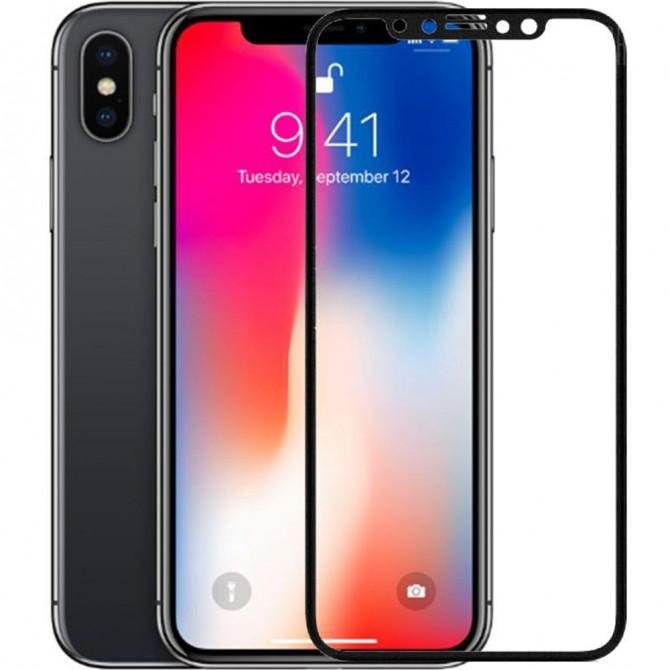 Защитное стекло Hoco для APPLE iPhone X/Xs V4 Anti-blueray (0.3 мм, 4D чёрное)