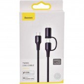 Кабель Baseus Twins 2in1 Type-C to Type-C(60W)/Lightning(18W) (CATLYW-H01) Black 1m Кабель Baseus Twins 2in1 Type-C to Type-C(60W)/Lightning(18W) (CATLYW-H01) Black 1m