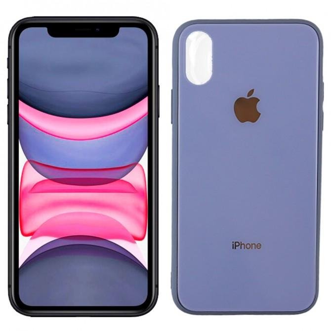 Чехол U-Like Glossy Logo series для iPhone Xs Lavander Grey