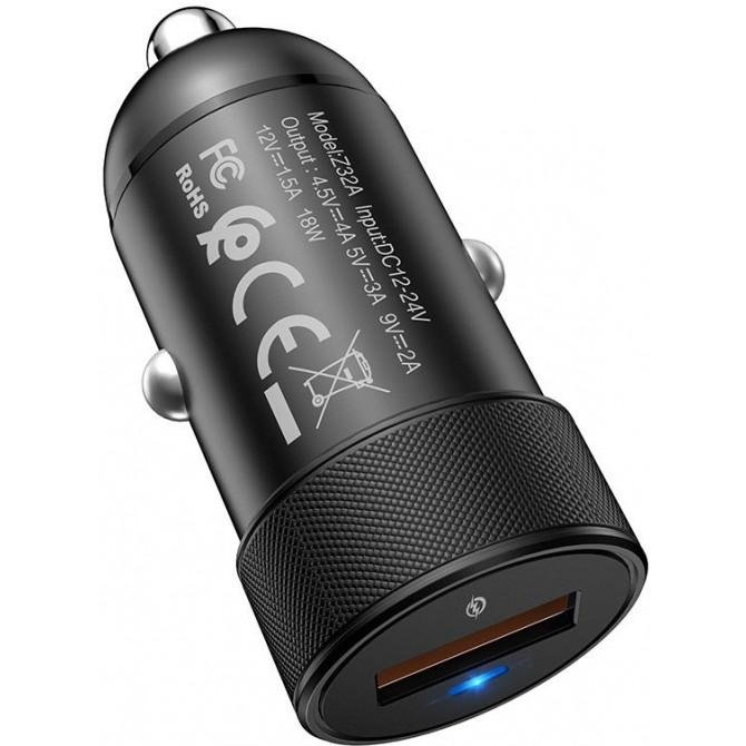 Автомобільний зарядний пристрій Hoco Z32A QC3.0 Black (4A)-4