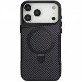 Чохол TPU PC METAL Buttors with MagSafe Carbon Ring для 17 Pro