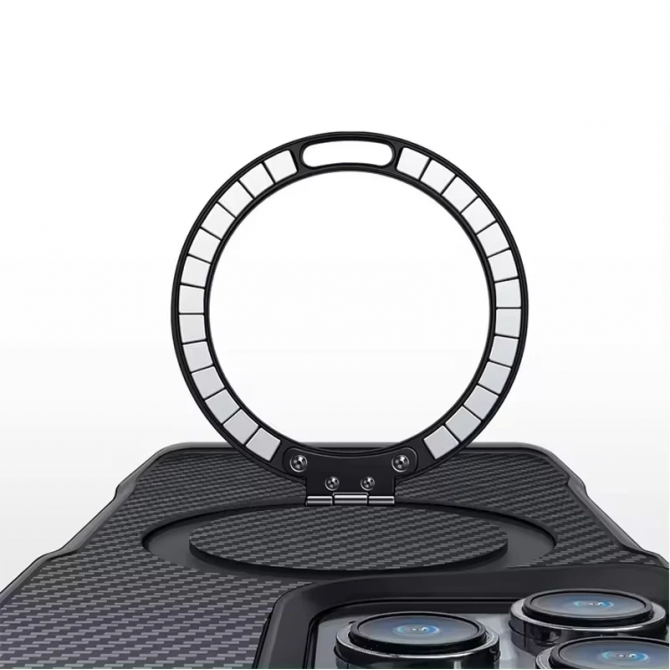 Чохол TPU PC METAL Buttors with MagSafe Carbon Ring для 17 Pro-1