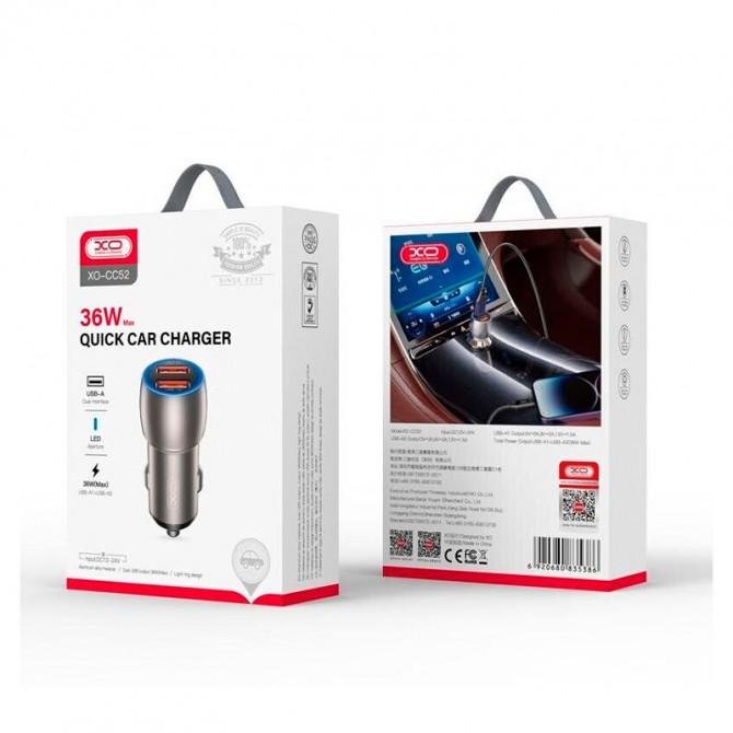 Автомобильное зарядное устройство XO CC52 QC 3.0 36W/2USB + Type-C Black-1