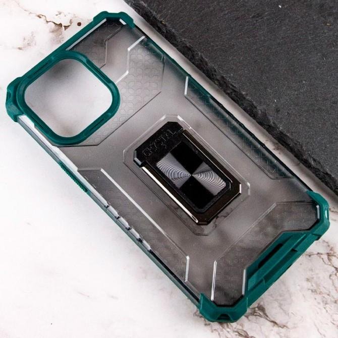 Ударотривкий чохол Transformer CrystalRing для Apple iPhone 13 (6.1") Темно-зелений-2