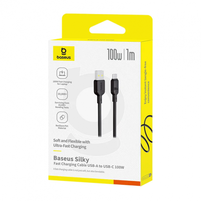 Кабель USB Baseus Silky Series Type-C 100W 1m Cluster Black-2