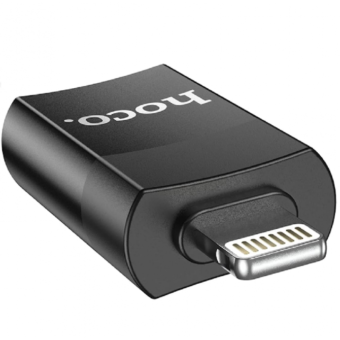 Адаптер Hoco UA17 Lightning male -> USB 2.0 female Black-1