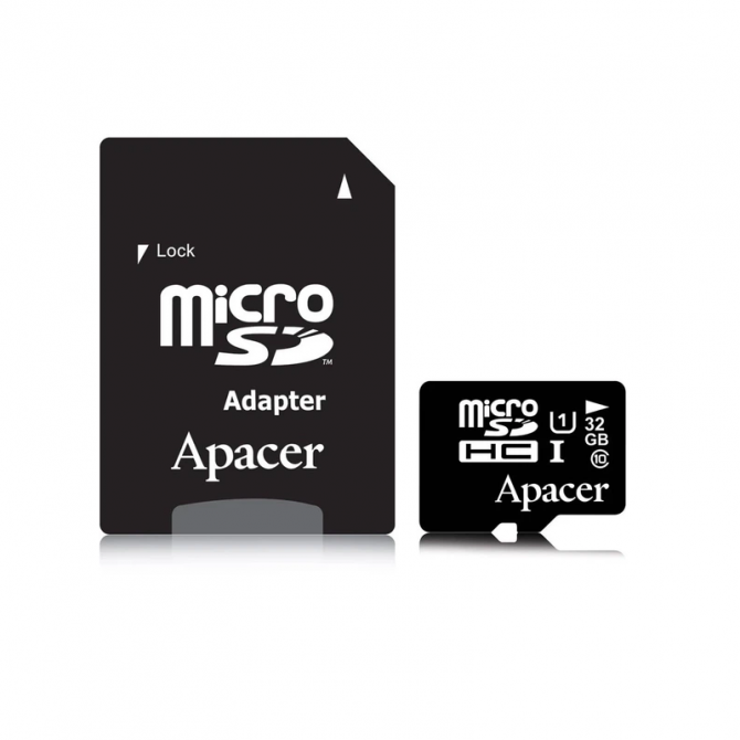 Карта пам'яті Apacer MicroSDHC 32GB UHS-I V10 A1 R-100 Mb/s(Class 10) +SD adapter