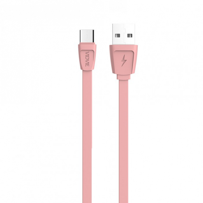 Кабель VIDVIE Micro – USB 1м, 2.1A (Charge&Date) CB408VN Pink