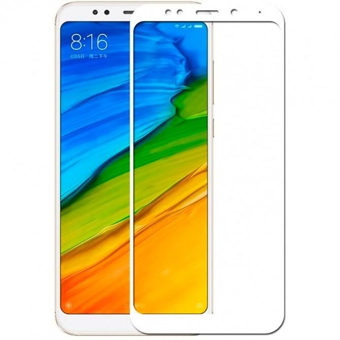 Защитное стекло для XIAOMI Redmi 5 Full Glue (0.25 мм, 2.5D, белое) ЛЮКС