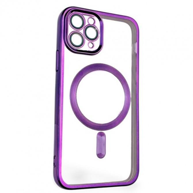 Силіконовий чохол SHINING with MagSafe для iPhone 11 Pro Max Фіолетовий