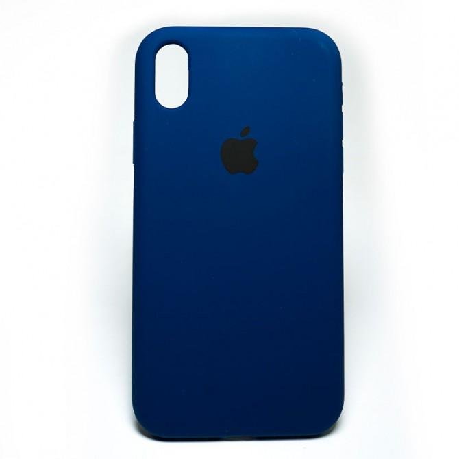 Оригинальный силиконовый чехол для iPhone Xr Сапфировый FULL