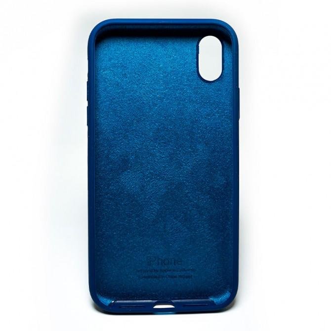 Оригинальный силиконовый чехол для iPhone Xr Сапфировый FULL-1