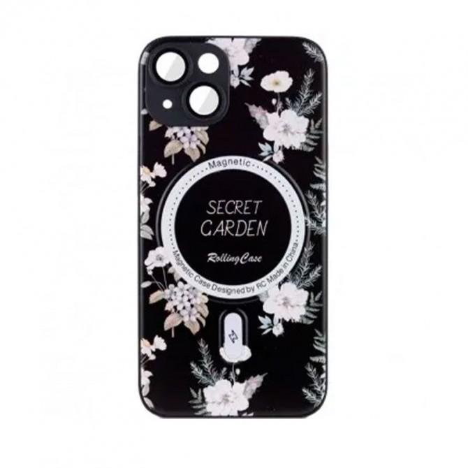 TPU+PC чехол Secret Garden with MagSafe для Apple iPhone 15 (6.1") Black
