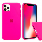 Оригінальний силіконовий чохол для iPhone 12 /12 Pro Малиновий FULL