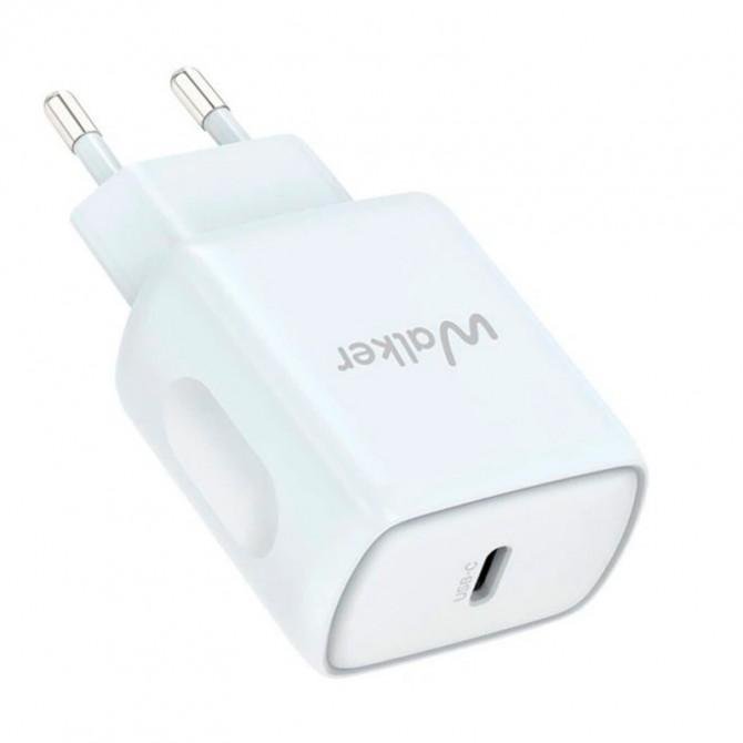 Сетевое зарядное устройство 1Type-C WALKER WH-64 PD_25W + Type-C to Lightning White-1