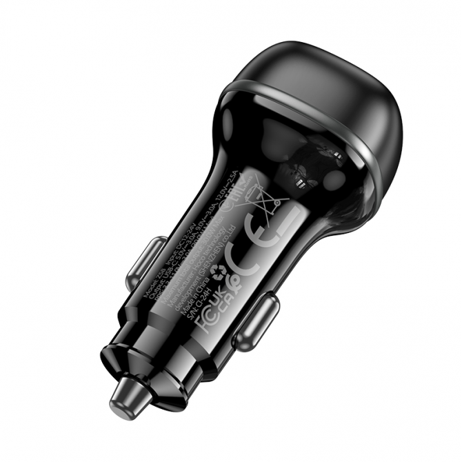 Автомобильный зарядный устройство 1Type-C Hoco Z58 Rank PD30W Black-1