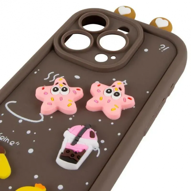 Чехол TPU Toys Case with Ears для Apple iPhone 15 Pro (6.1") Brown-3
