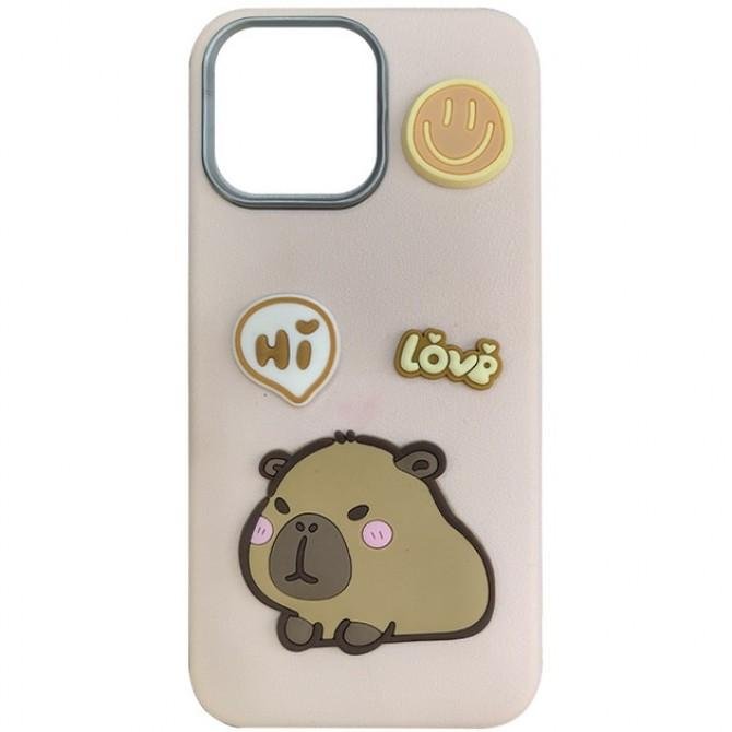 Чохол TPU Leather Toys для Apple iPhone 15 Pro (6.1") (Capybara / Pink)