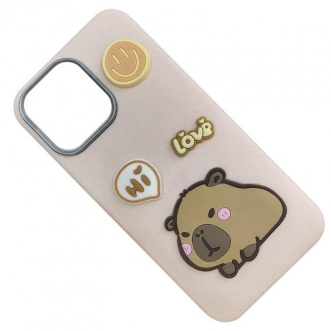 Чохол TPU Leather Toys для Apple iPhone 15 Pro (6.1") (Capybara / Pink)-1