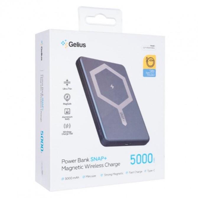 Повербанк Gelius Snap+Magnetic Wireless GP-PBW100x 5000mAh 15W Black-1