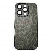 Чохол-накладка шкіряний Leopard Print для iPhone 16 Pro Max Black