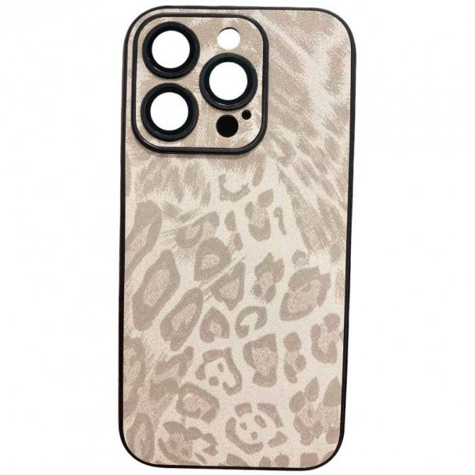 Чохол-накладка шкіряний Leopard Print для iPhone 16 Pro Max White