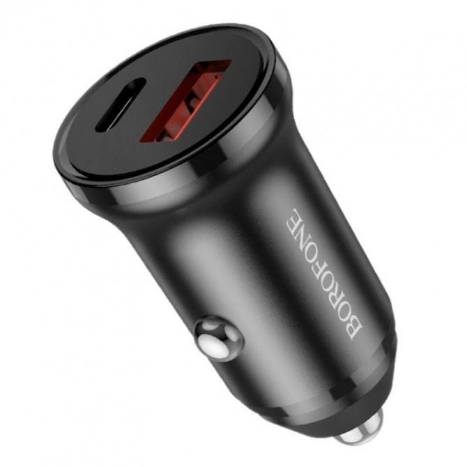 Автомобильное зарядное устройство Borofone BZ18A PD20W+QC3.0 3A Black-1