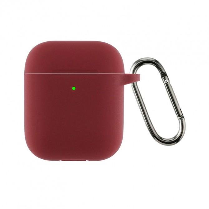 Чехол U-Like Silicone Protective Case For Airpods + Lock Maroon