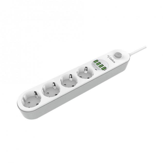 Сетевой удлинитель Gelius Pro PowerStrip G-Power (4 220V Ports/ 4 USB ports 3.4A) 2m GP-PS-001-1