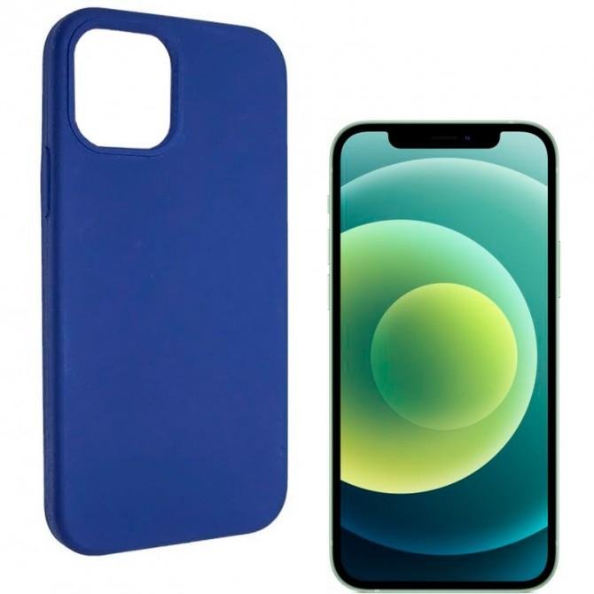 Оригинальный силиконовый чехол для iPhone 13 Синий FULL (без лого)-1