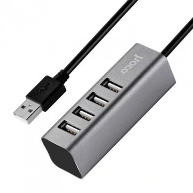 USB HUB Hoco HB1 USB to USB 2.0 (4 Ports) Grey