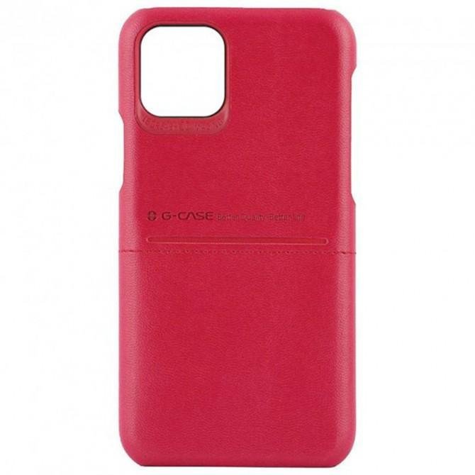 Кожаная накладка G-Case Cardcool Series для Apple iPhone 13 (6.1") Красная