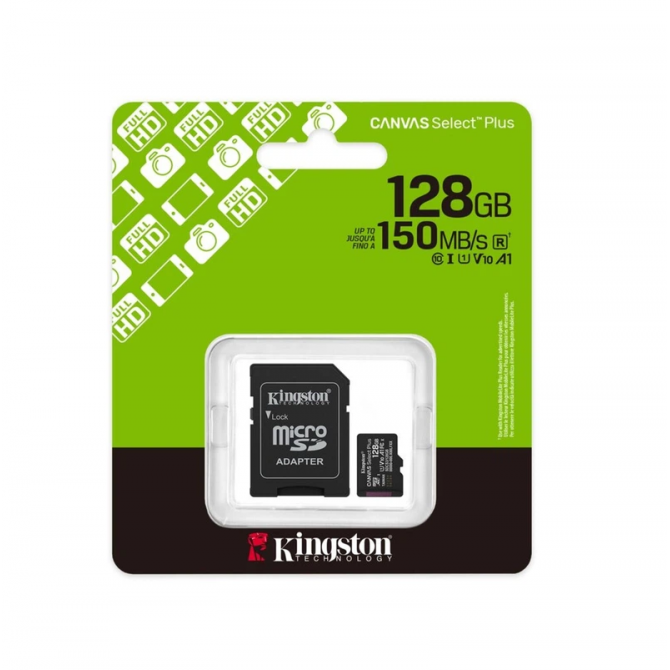 Флеш-накопичувач Kingston microSDHC 128Gb Canvas Select Plus Gen3 class10 A1(R-150Mb/s) (adapter SD)-2