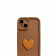 Чехол 3D Heart series for iPhone 13 Brown