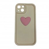 Чохол 3D Heart series for iPhone 13 Milky Чохол 3D Heart series for iPhone 13 Milky