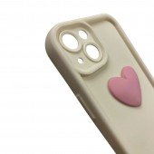 Чохол 3D Heart series for iPhone 13 Milky Чохол 3D Heart series for iPhone 13 Milky