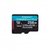 Карта памяти Kingston microSDHC 256Gb Canvas Go Plus class10 A2 V30(R-170Mb/s/W90Mb/s)